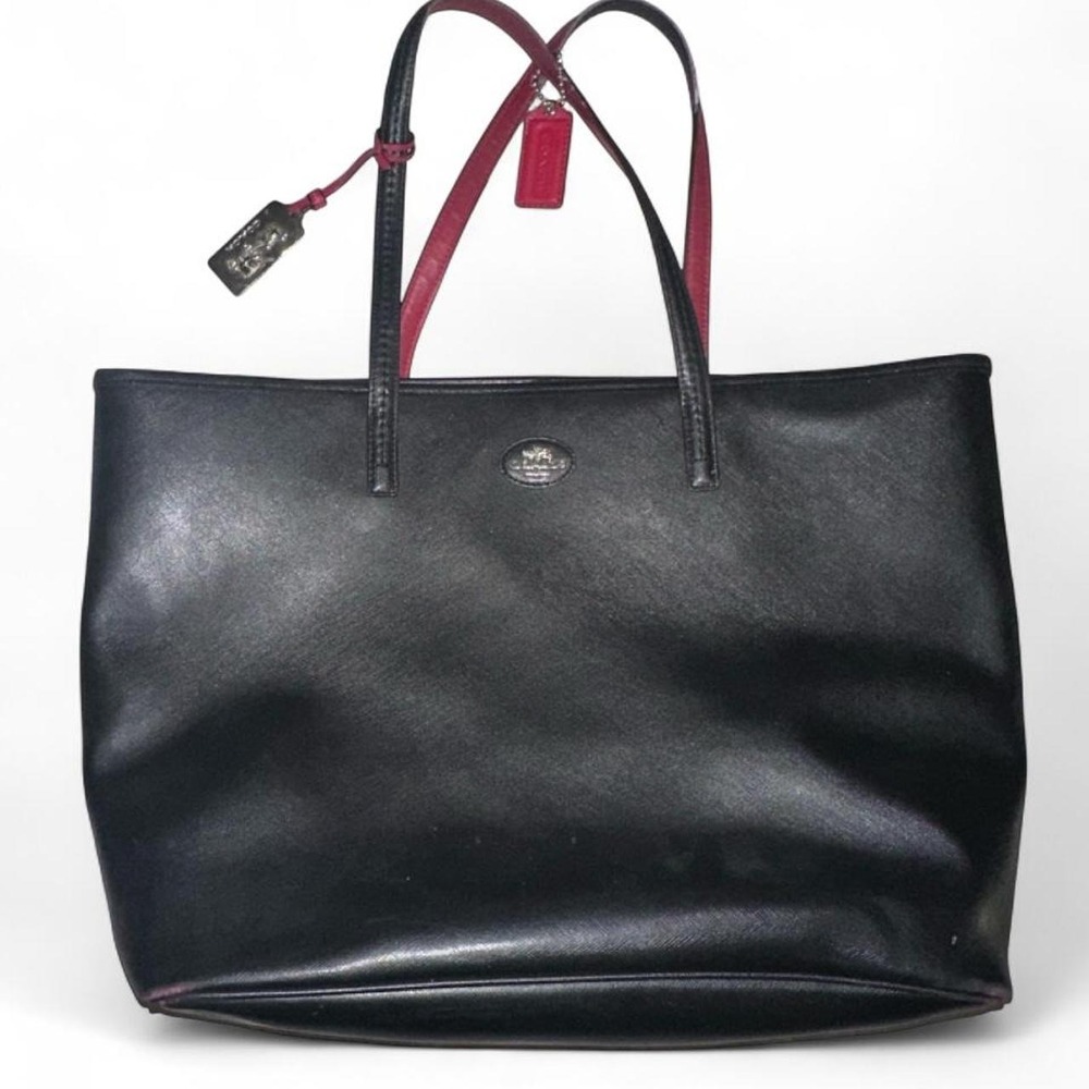 Coach Black Leather City Tote